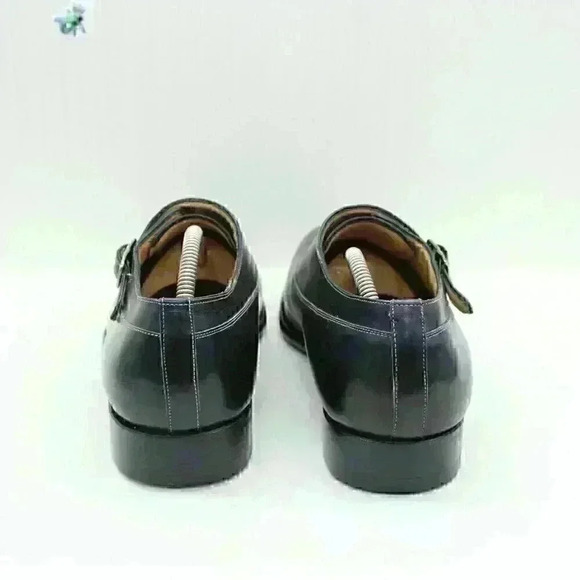 Mezlan Algar Platinum Men's Black Leather Monk Strap Loafers Shoes Size US 12 M - Picture 6 of 12